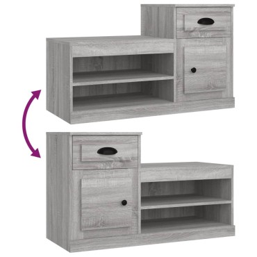 vidaXL Παπουτσοθήκη Γκρι Sonoma 100x42x60cm από Επεξεργασμένο Ξύλο