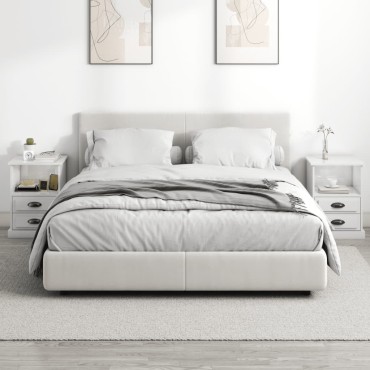 vidaXL Κομοδίνα 2 τεμ. Γυαλιστερό Λευκό 43x36x60cm