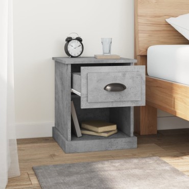 vidaXL Κομοδίνο Γκρι Σκυρ. 39x39x47,5cm από Επεξεργασμένο Ξύλο 1 τεμ.