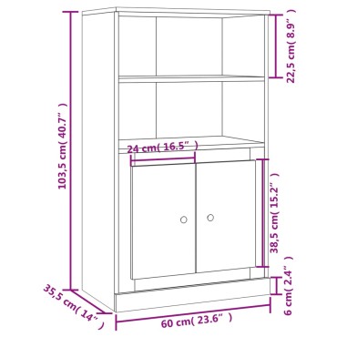 vidaXL Ντουλάπι Μαύρο 60x35,5x103,5cm από Επεξεργασμένο Ξύλο 1 τεμ.