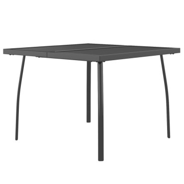 vidaXL Τραπέζι Κήπου Ανθρακί με Πλέγμα 100x100x72cm Ατσάλινο 1 τεμ.