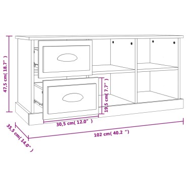 vidaXL Έπιπλο Τηλεόρασης Καπνιστή Δρυς 102x35,5x47,5cm Επεξ. Ξύλο