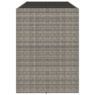 vidaXL Τραπέζι Μπαρ με Γυάλ. Επιφάνεια Γκρι 185x80x110cm Συνθ. Ρατάν 1 τεμ.