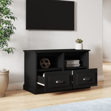 vidaXL Έπιπλο Τηλεόρασης Μαύρο 80x35x50cm Επεξ. Επεξεργασμένο Ξύλο