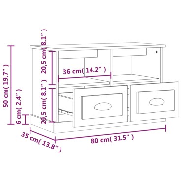 vidaXL Έπιπλο Τηλεόρασης Γκρι Σκυρ. 80x35x50cm Επεξ. Ξύλο