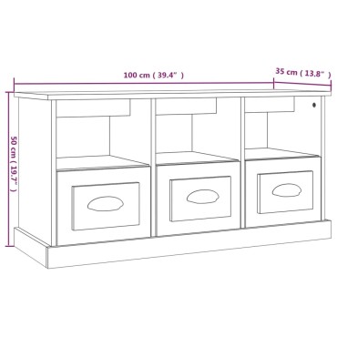 vidaXL Έπιπλο Τηλεόρασης Sonoma Δρυς 100x35x50cm Επεξ. Ξύλο