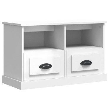vidaXL Έπιπλο Τηλεόρασης Γυαλ. Λευκό 80x35x50cm Επεξεργασμένο Ξύλο