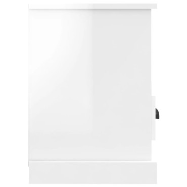 vidaXL Έπιπλο Τηλεόρασης Γυαλ. Λευκό 80x35x50cm Επεξεργασμένο Ξύλο