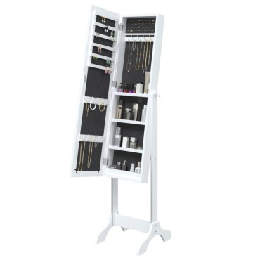 vidaXL Καθρέφτης Επιδαπέδιος Λευκός 34 x 37 x 146 εκ.