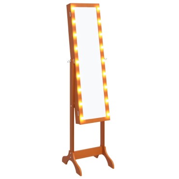 vidaXL Καθρέφτης Επιδαπέδιος με LED 34 x 37 x 146 εκ.