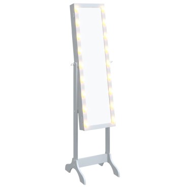vidaXL Καθρέφτης Επιδαπέδιος με LED Λευκός 34 x 37 x 146 εκ.