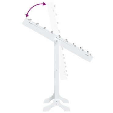 vidaXL Καθρέφτης Επιδαπέδιος με LED Λευκός 34 x 37 x 146 εκ.