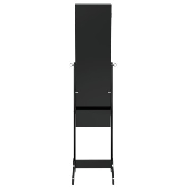 vidaXL Καθρέφτης Επιδαπέδιος με LED Μαύρος 34 x 37 x 146 εκ.
