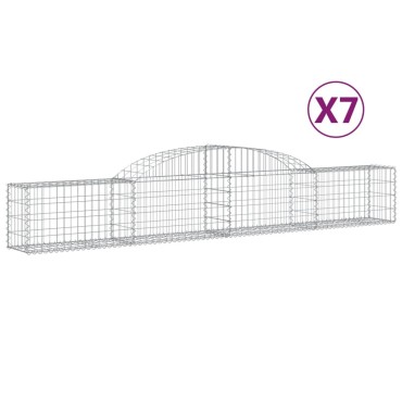 vidaXL Συρματοκιβώτια Τοξωτά 7 τεμ. 300x30x40/60 εκ. Γαλβαν. Ατσάλι