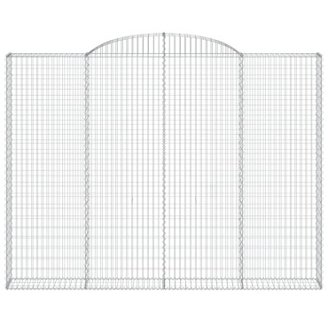 vidaXL Συρματοκιβώτια Τοξωτά 2 τεμ. 300x30x220/240 εκ. Γαλβαν. Ατσάλι