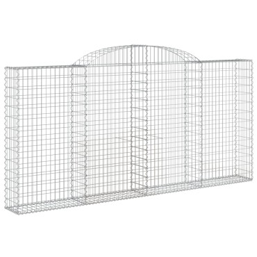 vidaXL Συρματοκιβώτια Τοξωτά 7 τεμ. 300x30x140/160 εκ. Γαλβαν. Ατσάλι
