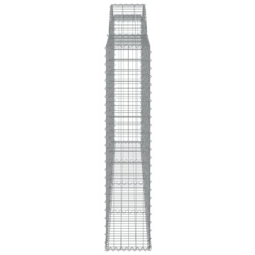 vidaXL Συρματοκιβώτια Τοξωτά 7 τεμ. 300x30x140/160 εκ. Γαλβαν. Ατσάλι
