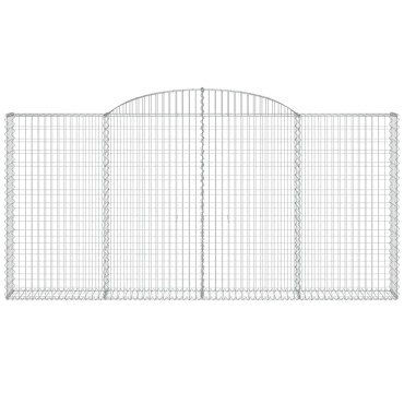 vidaXL Συρματοκιβώτια Τοξωτά 3 τεμ. 300x30x140/160 εκ. Γαλβαν. Ατσάλι