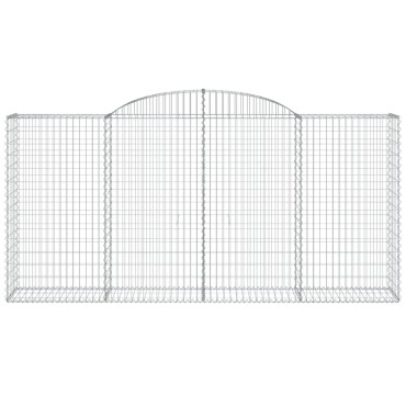 vidaXL Συρματοκιβώτια Τοξωτά 12 τεμ. 300x50x140/160 εκ. Γαλβαν. Ατσάλι