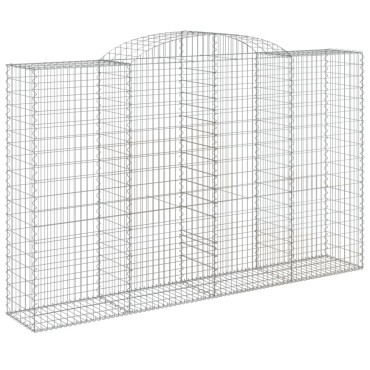 vidaXL Συρματοκιβώτια Τοξωτά 4 τεμ. 300x50x180/200 εκ. Γαλβαν. Ατσάλι