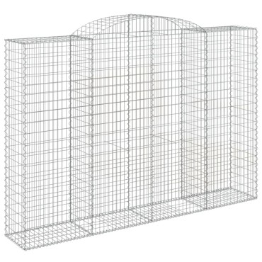 vidaXL Συρματοκιβώτια Τοξωτά 4 τεμ. 300x50x200/220 εκ. Γαλβαν. Ατσάλι
