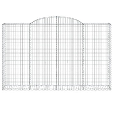 vidaXL Συρματοκιβώτια Τοξωτά 7 τεμ. 300x50x180/200 εκ. Γαλβαν. Ατσάλι