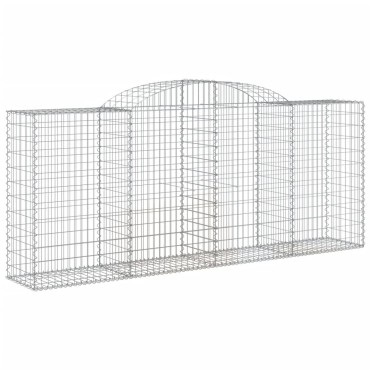 vidaXL Συρματοκιβώτια Τοξωτά 8 τεμ. 300x50x120/140 εκ. Γαλβαν. Ατσάλι