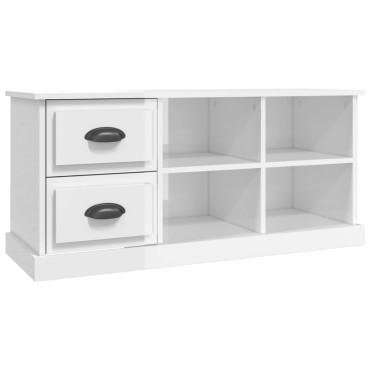 vidaXL Έπιπλο Τηλεόρασης Γυαλ. Λευκό 102x35,5x47,5cm Επεξεργ. Ξύλο