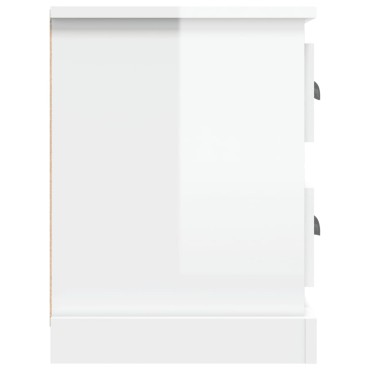 vidaXL Έπιπλο Τηλεόρασης Γυαλ. Λευκό 102x35,5x47,5cm Επεξεργ. Ξύλο