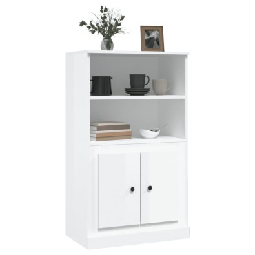 vidaXL Ντουλάπι Γυαλ. Λευκό 60x35,5x103,5cm από Επεξεργασμένο Ξύλο 1 τεμ.