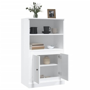 vidaXL Ντουλάπι Γυαλ. Λευκό 60x35,5x103,5cm από Επεξεργασμένο Ξύλο 1 τεμ.