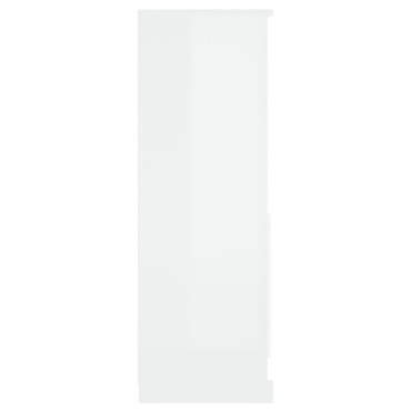 vidaXL Ντουλάπι Γυαλ. Λευκό 60x35,5x103,5cm από Επεξεργασμένο Ξύλο 1 τεμ.