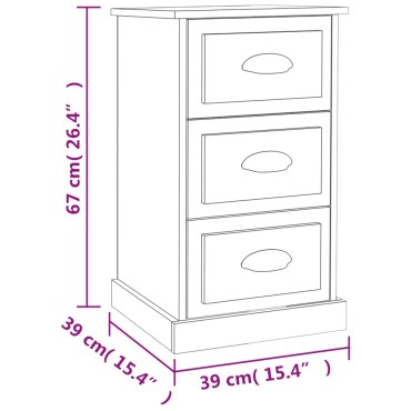 vidaXL Κομοδίνο Γυαλιστερό Λευκό 39x39x67cm από Επεξεργασμένο Ξύλο 1 τεμ.