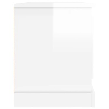 vidaXL Έπιπλο Τηλεόρασης Γυαλ. Λευκό 100x35,5x45cm Επεξεργασμένο Ξύλο