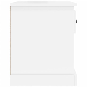 vidaXL Κομοδίνα 2 τεμ. Γυαλ. Λευκό 39x39x47,5cm Επεξεργασμένο Ξύλο