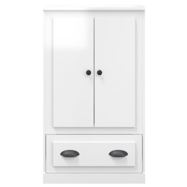 vidaXL Ντουλάπι Γυαλ. Λευκό 60x35,5x103,5cm από Επεξεργασμένο Ξύλο 1 τεμ.