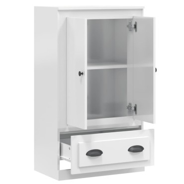 vidaXL Ντουλάπι Γυαλ. Λευκό 60x35,5x103,5cm από Επεξεργασμένο Ξύλο 1 τεμ.