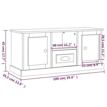 vidaXL Έπιπλο Τηλεόρασης Sonoma Δρυς 100x35,5x45cm Επεξ. Ξύλο