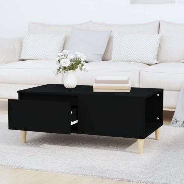 vidaXL Τραπεζάκι Σαλονιού Μαύρο 90x50x36,5cm Επεξεργασμ. Ξύλο 1 τεμ.