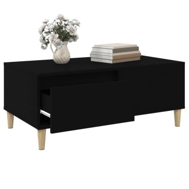 vidaXL Τραπεζάκι Σαλονιού Μαύρο 90x50x36,5cm Επεξεργασμ. Ξύλο 1 τεμ.