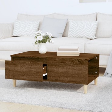 vidaXL Τραπεζάκι Σαλονιού Καφέ Δρυς 90x50x36,5cm Επεξεργασμ. Ξύλο 1 τεμ.