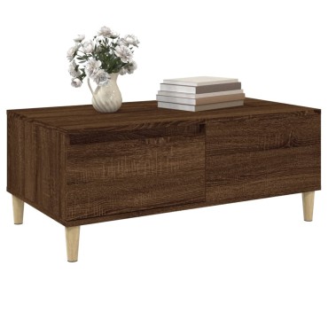 vidaXL Τραπεζάκι Σαλονιού Καφέ Δρυς 90x50x36,5cm Επεξεργασμ. Ξύλο 1 τεμ.