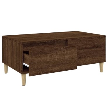vidaXL Τραπεζάκι Σαλονιού Καφέ Δρυς 90x50x36,5cm Επεξεργασμ. Ξύλο 1 τεμ.