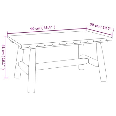 vidaXL Τραπεζάκι Σαλονιού 90x50x41cm από Μασίφ Ξύλο Ερυθρελάτης