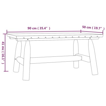 vidaXL Τραπεζάκι Σαλονιού 90x50x41cm από Μασίφ Ξύλο Ερυθρελάτης
