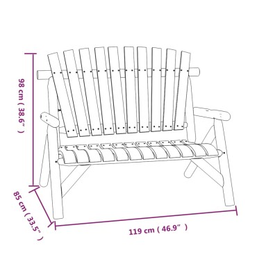 vidaXL Παγκάκι Κήπου Διθέσιο 119x85x98cm Μασίφ Ξύλο Ερυθρελάτης