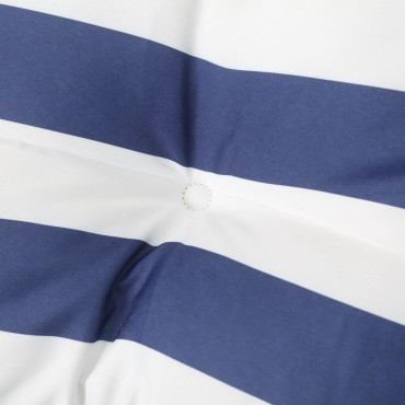 vidaXL Μαξιλάρια Καρέκλας 2 τεμ. Μπλε/Λευκό Ριγέ 50x50x7cm Υφασμάτινα