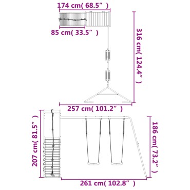 vidaXL Παιδική Χαρά Εξωτερικού Χώρου από Μασίφ Ξύλο Ψευδοτσούγκας