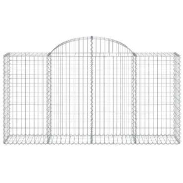 vidaXL Συρματοκιβώτια Τοξωτά 4 τεμ. 200x50x100/120 εκ. Γαλβαν. Ατσάλι