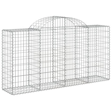 vidaXL Συρματοκιβώτια Τοξωτά 5 τεμ. 200x50x100/120 εκ. Γαλβαν. Ατσάλι